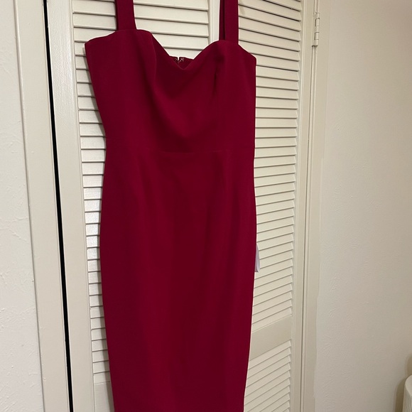 Dress the Population Burgundy Midi Dress Size XL Burgundy NWT - Picture 5 of 11